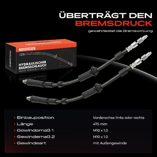 Frankberg 2x Bremsschlauch Bremsschläuche Vorderachse Links oder Rechts für Ford Street KA Van RL2 RB 2003-2008 Bild Frankberg 2x Bremsschlauch Bremsschläuche Vorderachse Links oder Rechts für Ford Street KA Van RL2 RB 2003-2008