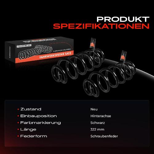 Frankberg 2x Fahrwerksfeder Hinterachse für Audi A4 8K2 B8 8K5 B8 A5 8F7 8TA A6 4G2 4GC 2007-2018 Bild Frankberg 2x Fahrwerksfeder Hinterachse für Audi A4 8K2 B8 8K5 B8 A5 8F7 8TA A6 4G2 4GC 2007-2018