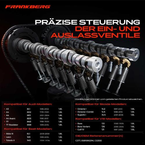 1x Nockenwelle für VW Golf IV 1J1 Polo Passat 3B3 Audi A3 A4 A6 TT Seat Skoda 1.8L Bild 1x Nockenwelle für VW Golf IV 1J1 Polo Passat 3B3 Audi A3 A4 A6 TT Seat Skoda 1.8L