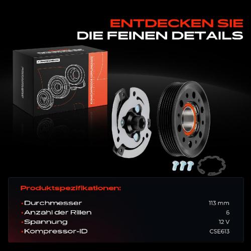 1x Magnetkupplung Klimakompressor für BMW 1er E81 E82 E87 E88 3er E90 E91 E92 X1 X3 Bild 1x Magnetkupplung Klimakompressor für BMW 1er E81 E82 E87 E88 3er E90 E91 E92 X1 X3