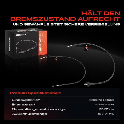 1x Seilzug Feststellbremse Hinterachse beidseitig für Renault Espace IV JK0/1 2.0L Bild 1x Seilzug Feststellbremse Hinterachse beidseitig für Renault Espace IV JK0/1 2.0L