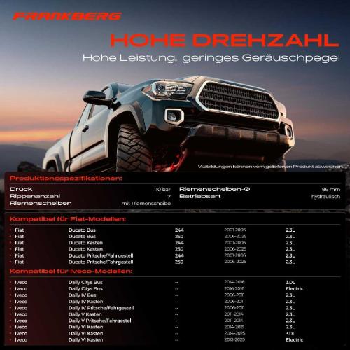 Frankberg 1x Servopumpe hydraulisch für Fiat Ducato 244 250 Iveco Daily 4 5 6 Bj ab 2002 Bild Frankberg 1x Servopumpe hydraulisch für Fiat Ducato 244 250 Iveco Daily 4 5 6 Bj ab 2002