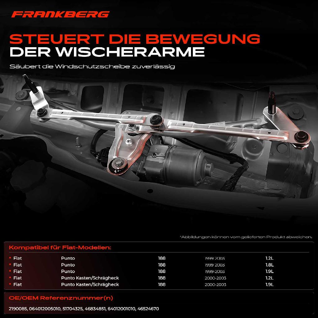 1x Wischergestänge Vorne für Fiat Punto 188 188AX 1.2L-1.9L 1999-2003