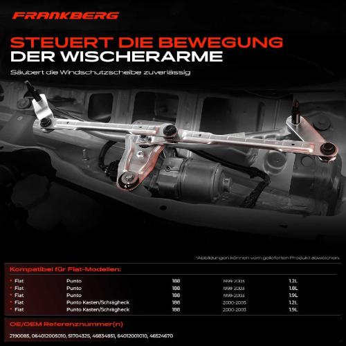 1x Wischergestänge Vorne für Fiat Punto 188 188AX 1.2L-1.9L 1999-2003 Bild 1x Wischergestänge Vorne für Fiat Punto 188 188AX 1.2L-1.9L 1999-2003