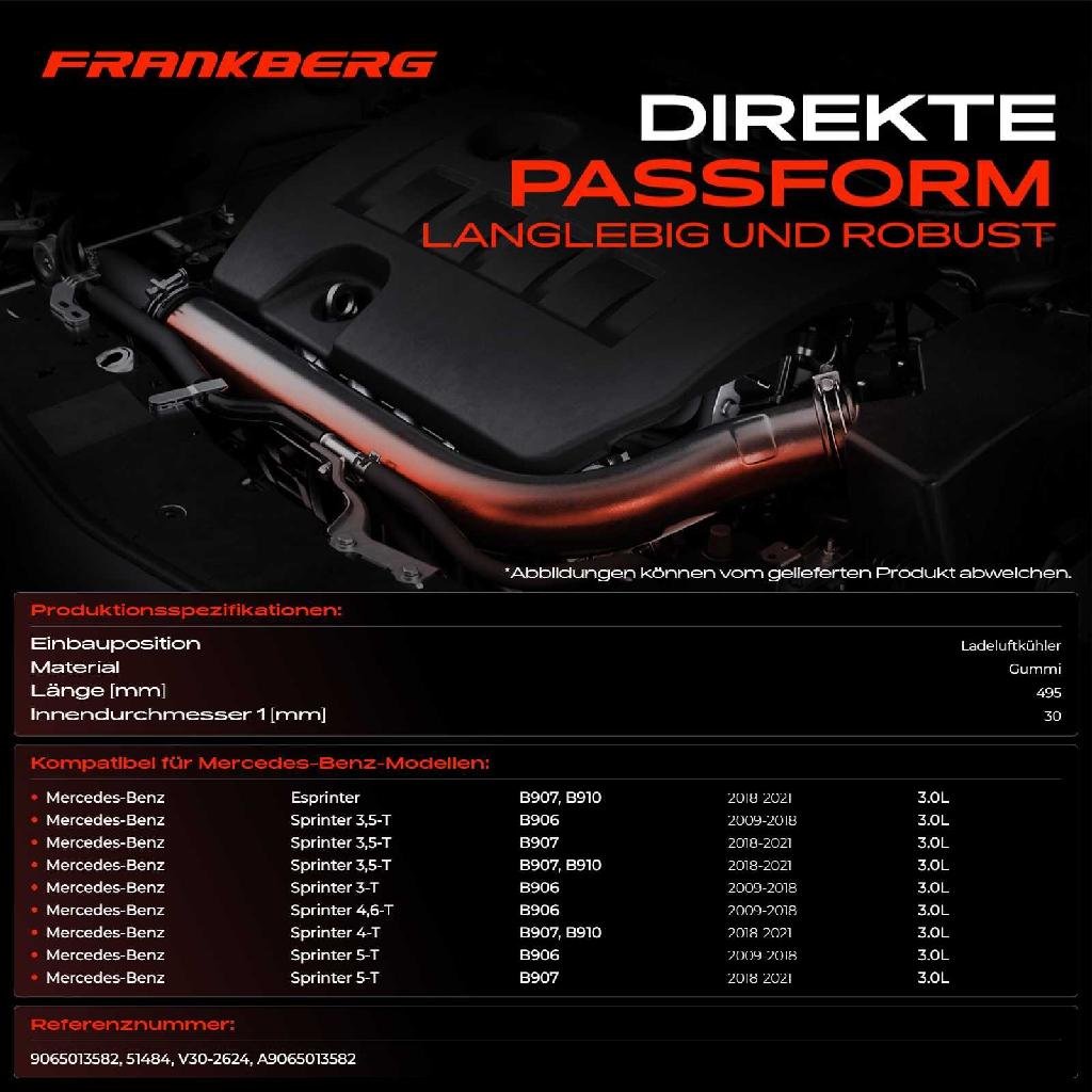 1x Kühlerschlauch Turboschlauch für Mercedes-Benz Esprinter Kasten B907 B910 Sprinter 3,5-T Bus B906