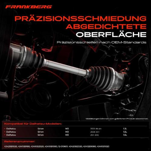 Frankberg 1x Antriebswelle Gelenksatz Vorderachse für Daihatsu Sirion M3 1.3L 1.5L Bild Frankberg 1x Antriebswelle Gelenksatz Vorderachse für Daihatsu Sirion M3 1.3L 1.5L