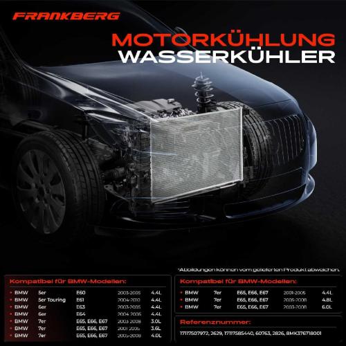 1x Kühler Wasserkühler Motorkühler für BMW E60 E61 E63 E64 E65 E66 E67 Bild 1x Kühler Wasserkühler Motorkühler für BMW E60 E61 E63 E64 E65 E66 E67