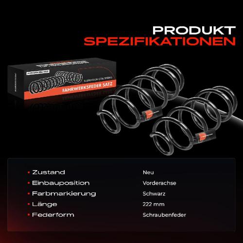 Frankberg 2x Fahrwerksfeder Vorderachse für Smart Cabrio 450 City-Coupe Fortwo Cabrio Fortwo 2001-2006 Bild Frankberg 2x Fahrwerksfeder Vorderachse für Smart Cabrio 450 City-Coupe Fortwo Cabrio Fortwo 2001-2006
