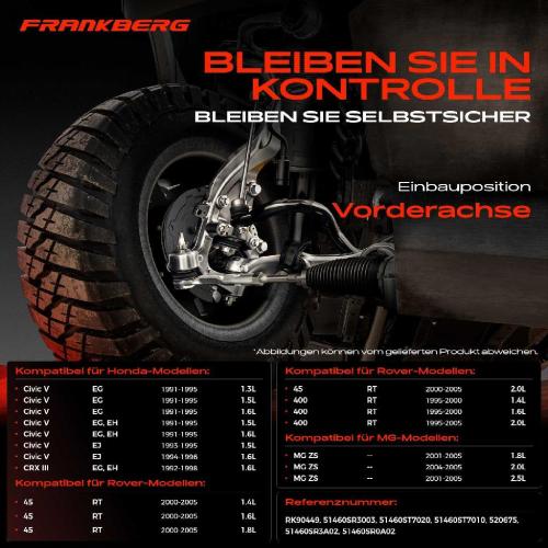 1x Querlenker Vorderachse für Honda Civic V Coupe Hatchback Stufenheck VI Aerodeck Fastback CRX III MG Bild 1x Querlenker Vorderachse für Honda Civic V Coupe Hatchback Stufenheck VI Aerodeck Fastback CRX III MG