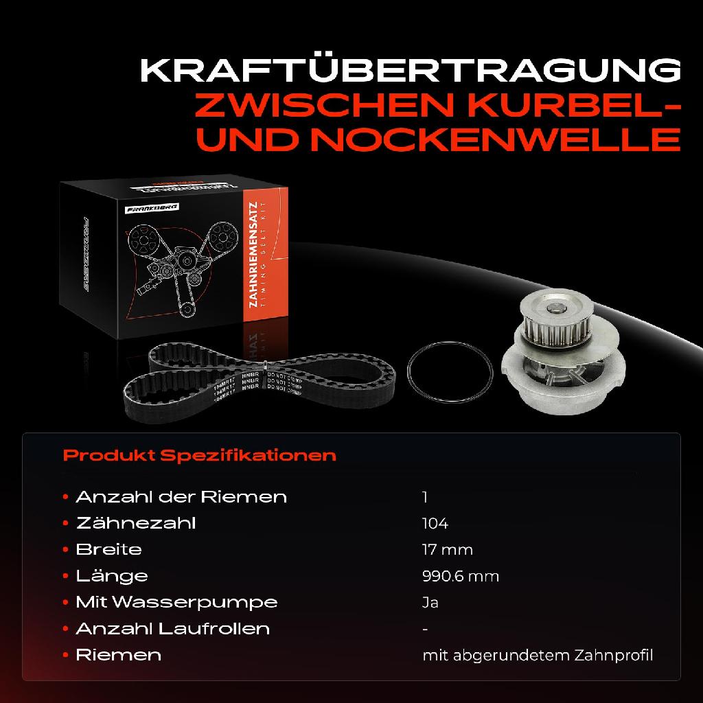 1x Zahnriemensatz Zahnriemen Wasserpumpe für Opel Ascona Kadett E T85 Corsa Vectra