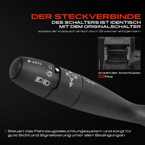1x Kombischalter Lenkstockschalter für Peugeot 307 3A/C Break 3E SW 3H Citroën C5 I DC Bild 1x Kombischalter Lenkstockschalter für Peugeot 307 3A/C Break 3E SW 3H Citroën C5 I DC