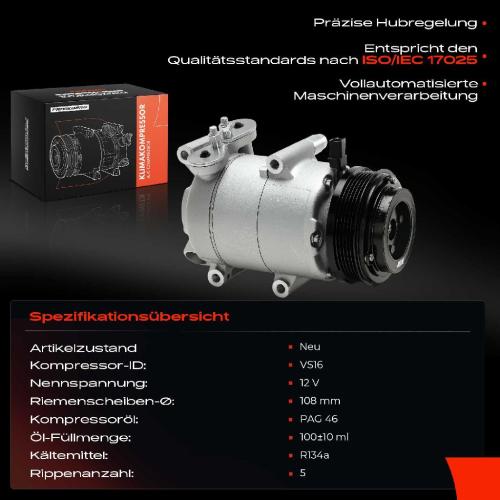 1x Klimakompressor für Ford C-Max Focus II Volvo C30 S40 II V50 MW 2004-2012 Bild 1x Klimakompressor für Ford C-Max Focus II Volvo C30 S40 II V50 MW 2004-2012