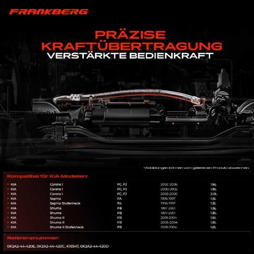 1x Seilzug Feststellbremse Hinterachse links für KIA Carens FC FJ Sephia FA Shuma FB Bild 1x Seilzug Feststellbremse Hinterachse links für KIA Carens FC FJ Sephia FA Shuma FB