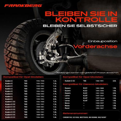 1x Querlenker Vorderachse für Opel Kadett E Cabriolet Caravan CC Combo Kasten/Kombi Daewoo Bild 1x Querlenker Vorderachse für Opel Kadett E Cabriolet Caravan CC Combo Kasten/Kombi Daewoo