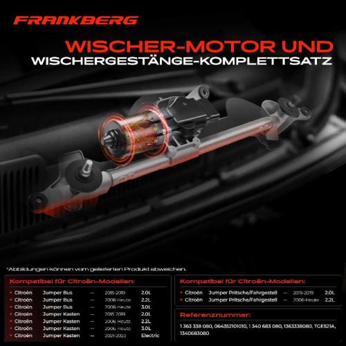 Frankberg 1x Wischerarm Scheibenwischer Vorne für Citroën Jumper Fiat Ducato 250 Peugeot Boxer Bild Frankberg 1x Wischerarm Scheibenwischer Vorne für Citroën Jumper Fiat Ducato 250 Peugeot Boxer