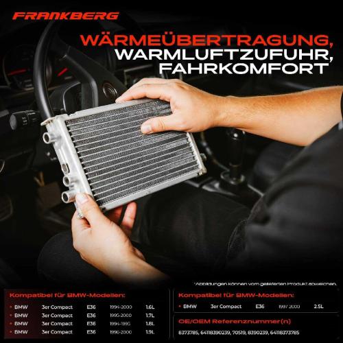 1x Wärmetauscher Innenraumheizung für BMW 3er Compact E36 316i 318 Ti 323 Ti 1994-2000 Bild 1x Wärmetauscher Innenraumheizung für BMW 3er Compact E36 316i 318 Ti 323 Ti 1994-2000