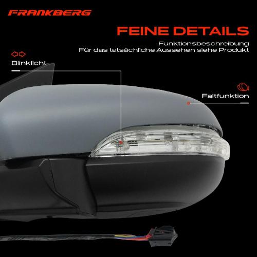 Frankberg 1x Außenspiegel Links für VW Golf VI 5K1 1.2L 1.4L 1.6L 1.8L 2.0L 2.5L 2008-2013 Bild Frankberg 1x Außenspiegel Links für VW Golf VI 5K1 1.2L 1.4L 1.6L 1.8L 2.0L 2.5L 2008-2013