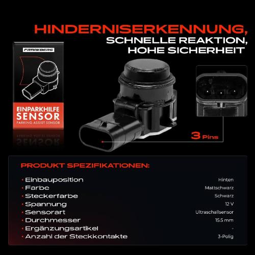 1x Parksensor PDC Sensor Hinten für BMW 3er F30 F80 1er F20 F21 4 F33 Bild 1x Parksensor PDC Sensor Hinten für BMW 3er F30 F80 1er F20 F21 4 F33