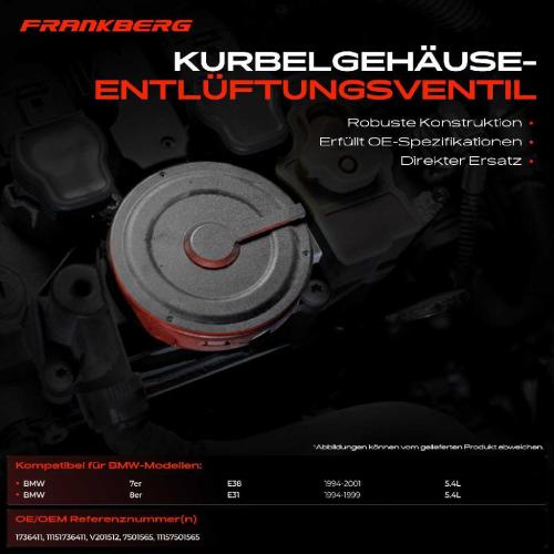 1x Ventil Kurbelgehäusentlüftung für BMW 7er E38 8er E31 1994-2001 Bild 1x Ventil Kurbelgehäusentlüftung für BMW 7er E38 8er E31 1994-2001