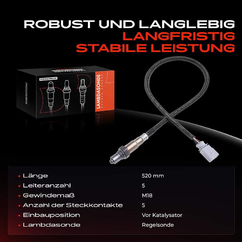 1x Lambdasonde Regelsonde Vor Katalysator für VW Audi A1 A3 A4 A5 A6 A7 A8 Q2 Q3 Q5 Seat Skoda
