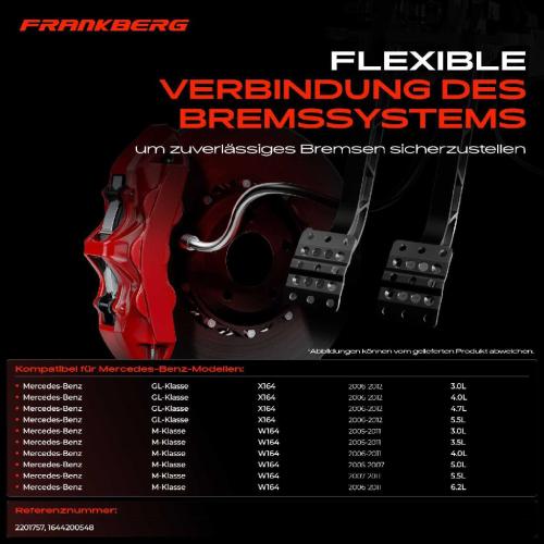 1x Bremsschlauch Bremsschläuche Hinterachse Links oder Rechts für Mercedes-Benz GL-Klasse X164 W164 Bild 1x Bremsschlauch Bremsschläuche Hinterachse Links oder Rechts für Mercedes-Benz GL-Klasse X164 W164