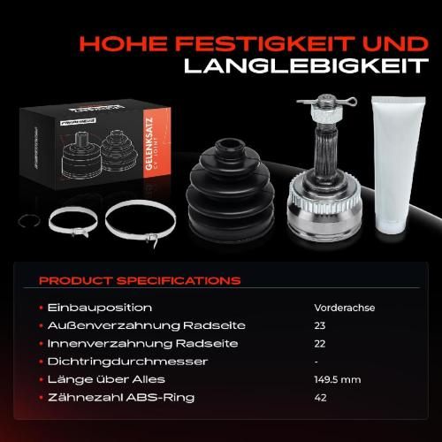 1x Antriebswelle Gelenksatz Vorderachse für Nissan Micra II 1.0L-1.5L 1992-2003 Bild 1x Antriebswelle Gelenksatz Vorderachse für Nissan Micra II 1.0L-1.5L 1992-2003