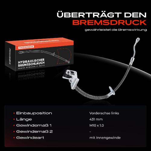 Frankberg 1x Bremsschlauch Bremsschläuche Vorderachse Links für Hyundai Accent III MC 1.4L-1.6L Bild Frankberg 1x Bremsschlauch Bremsschläuche Vorderachse Links für Hyundai Accent III MC 1.4L-1.6L