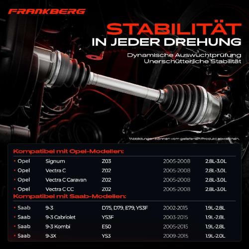 1x Antriebswelle Vorderachse für OPEL Vectra C Z02 Signum Bild 1x Antriebswelle Vorderachse für OPEL Vectra C Z02 Signum