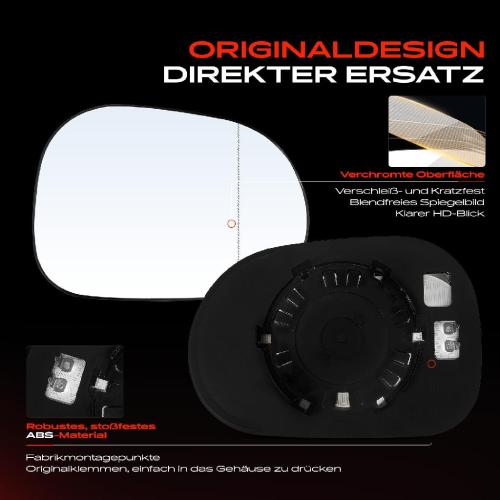 1x Spiegelglas Außenspiegel rechts für Mercedes-Benz W163 1998-2006 Bild 1x Spiegelglas Außenspiegel rechts für Mercedes-Benz W163 1998-2006