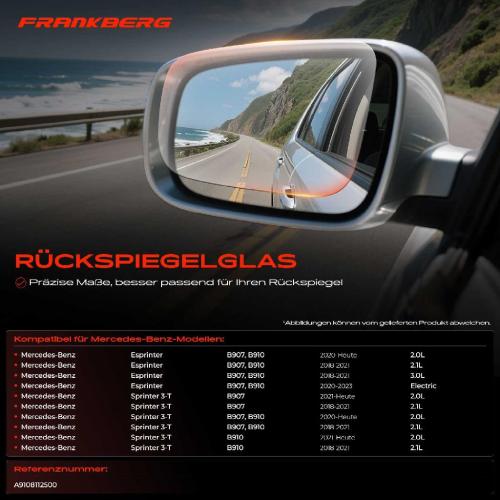 1x Spiegelglas Außenspiegel links für Mercedes-Benz B907 B910 Kasten Bus Bild 1x Spiegelglas Außenspiegel links für Mercedes-Benz B907 B910 Kasten Bus