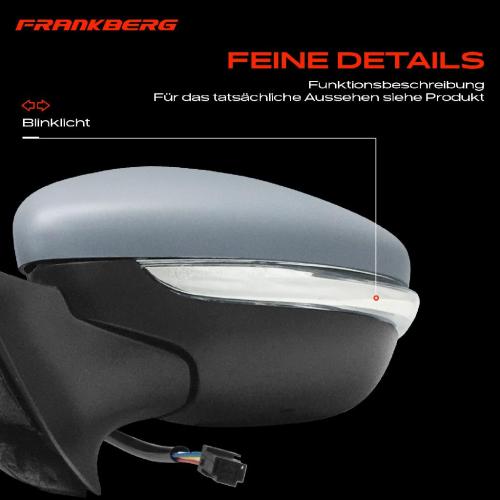 Frankberg 1x Außenspiegel Links für Citroën C3 III SX 1.2L 1.5L 1.6L 2018-2024 Bild Frankberg 1x Außenspiegel Links für Citroën C3 III SX 1.2L 1.5L 1.6L 2018-2024
