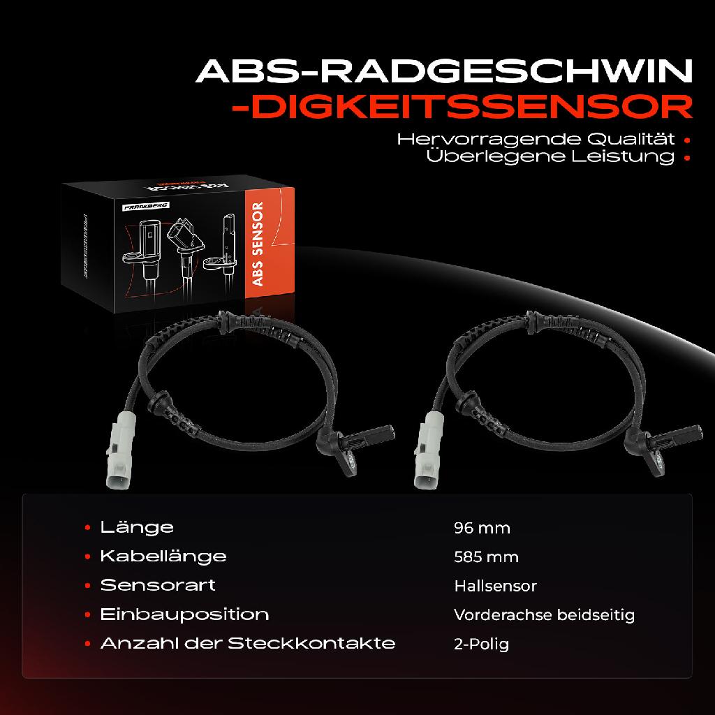 2x ABS Sensor Vorderachse beidseitig für Chevrolet Trax Opel Mokka X Van Mokka/Mokka 1.4L 1.6L Bj ab 2012