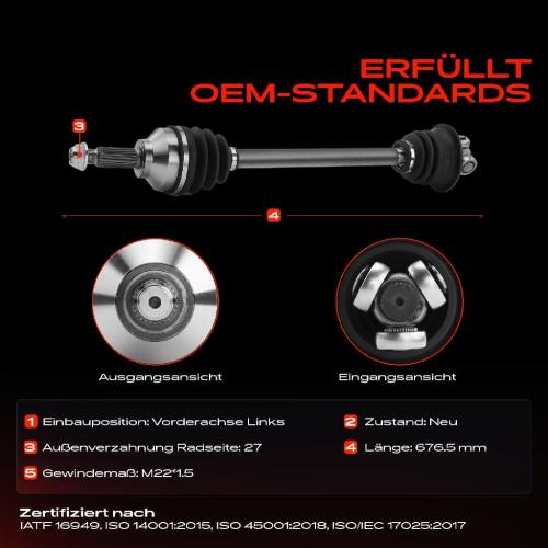 Frankberg 1x Antriebswelle Vorderachse Links für Nissan Primastar Opel Vivaro Renault Bild Frankberg 1x Antriebswelle Vorderachse Links für Nissan Primastar Opel Vivaro Renault