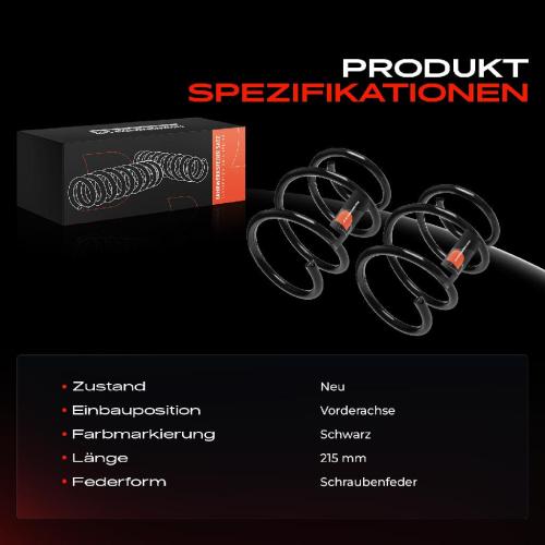 Frankberg 2x Fahrwerksfeder Vorderachse für MINI Mini R50 R53 Mini Cabriolet R52 1.6L 2002-2007 Bild Frankberg 2x Fahrwerksfeder Vorderachse für MINI Mini R50 R53 Mini Cabriolet R52 1.6L 2002-2007