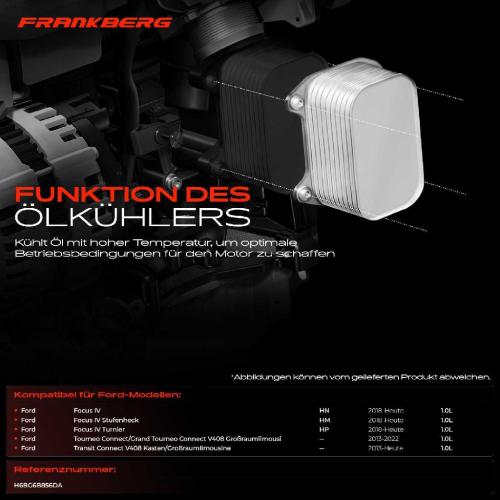Frankberg 1x Ölkühler Motoröl für Ford Focus 4 HN Stufenheck/Turnier HM HP Tourneo Bild Frankberg 1x Ölkühler Motoröl für Ford Focus 4 HN Stufenheck/Turnier HM HP Tourneo