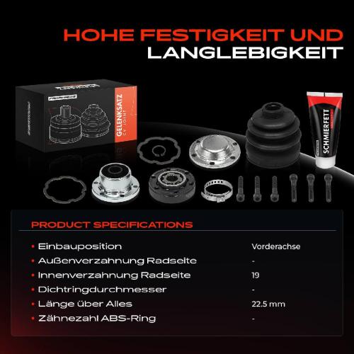 Frankberg 1x Antriebswelle Gelenksatz Vorderachse für Volvo S70 874 S80 II 124 V70 II XC90 I Bild Frankberg 1x Antriebswelle Gelenksatz Vorderachse für Volvo S70 874 S80 II 124 V70 II XC90 I