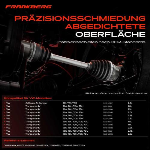 Frankberg 1x Antriebswelle Gelenksatz Vorderachse f r VW Transporter IV Bus Kasten 1.3L-2.5L 1990-2003 Bild Frankberg 1x Antriebswelle Gelenksatz Vorderachse f r VW Transporter IV Bus Kasten 1.3L-2.5L 1990-2003