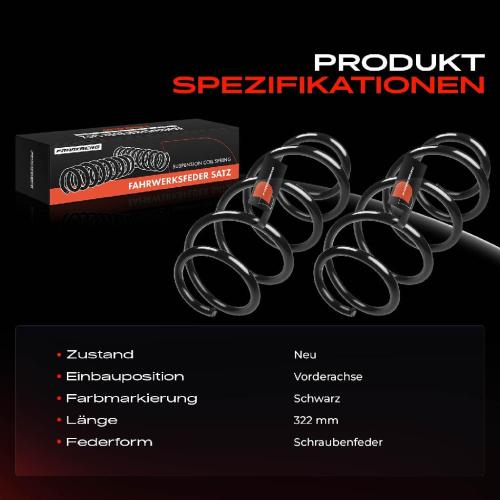 2x Fahrwerksfeder Vorderachse für Audi A3 8P7 Seat Altea 5P1 XL 5P5 5P8 Leon 1P1 Bj ab 2007 Bild 2x Fahrwerksfeder Vorderachse für Audi A3 8P7 Seat Altea 5P1 XL 5P5 5P8 Leon 1P1 Bj ab 2007