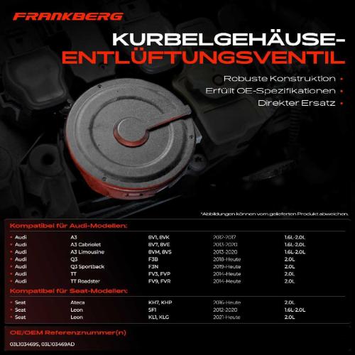 1x Ventil Kurbelgehäusentlüftung für VW Golf Audi A4 A6 Skoda Octavia Seat Leon Bild 1x Ventil Kurbelgehäusentlüftung für VW Golf Audi A4 A6 Skoda Octavia Seat Leon