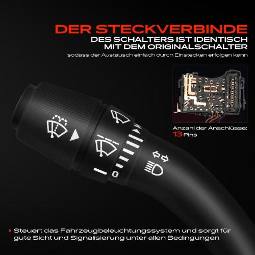 1x Kombischalter Lenkstockschalter für Opel Vivaro X83 Renault Trafic JL FL 2.0L Bild 1x Kombischalter Lenkstockschalter für Opel Vivaro X83 Renault Trafic JL FL 2.0L