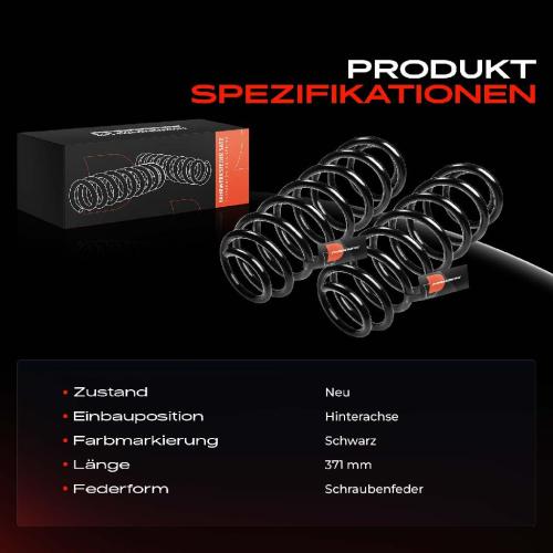 2x Fahrwerksfeder Hinterachse für Chrysler PT Cruiser PT 1.6L 2.0L 2.2L 2.4L 2001-2010 Bild 2x Fahrwerksfeder Hinterachse für Chrysler PT Cruiser PT 1.6L 2.0L 2.2L 2.4L 2001-2010