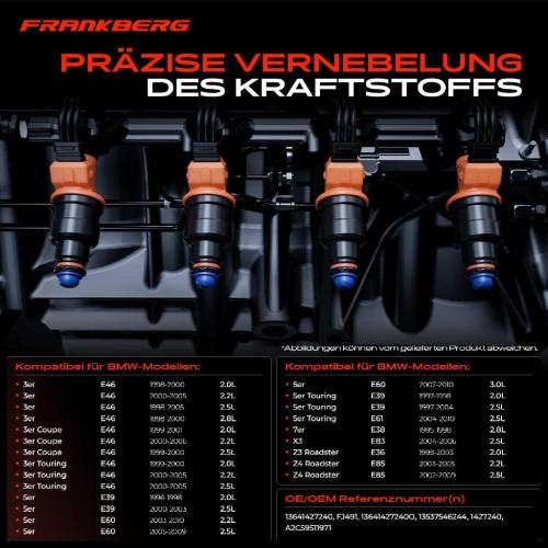 6x Einspritzventil Einspritzdüse für BMW 3er E46 320-328 5er E39 520 525 Z3 Z4 Bild 6x Einspritzventil Einspritzdüse für BMW 3er E46 320-328 5er E39 520 525 Z3 Z4