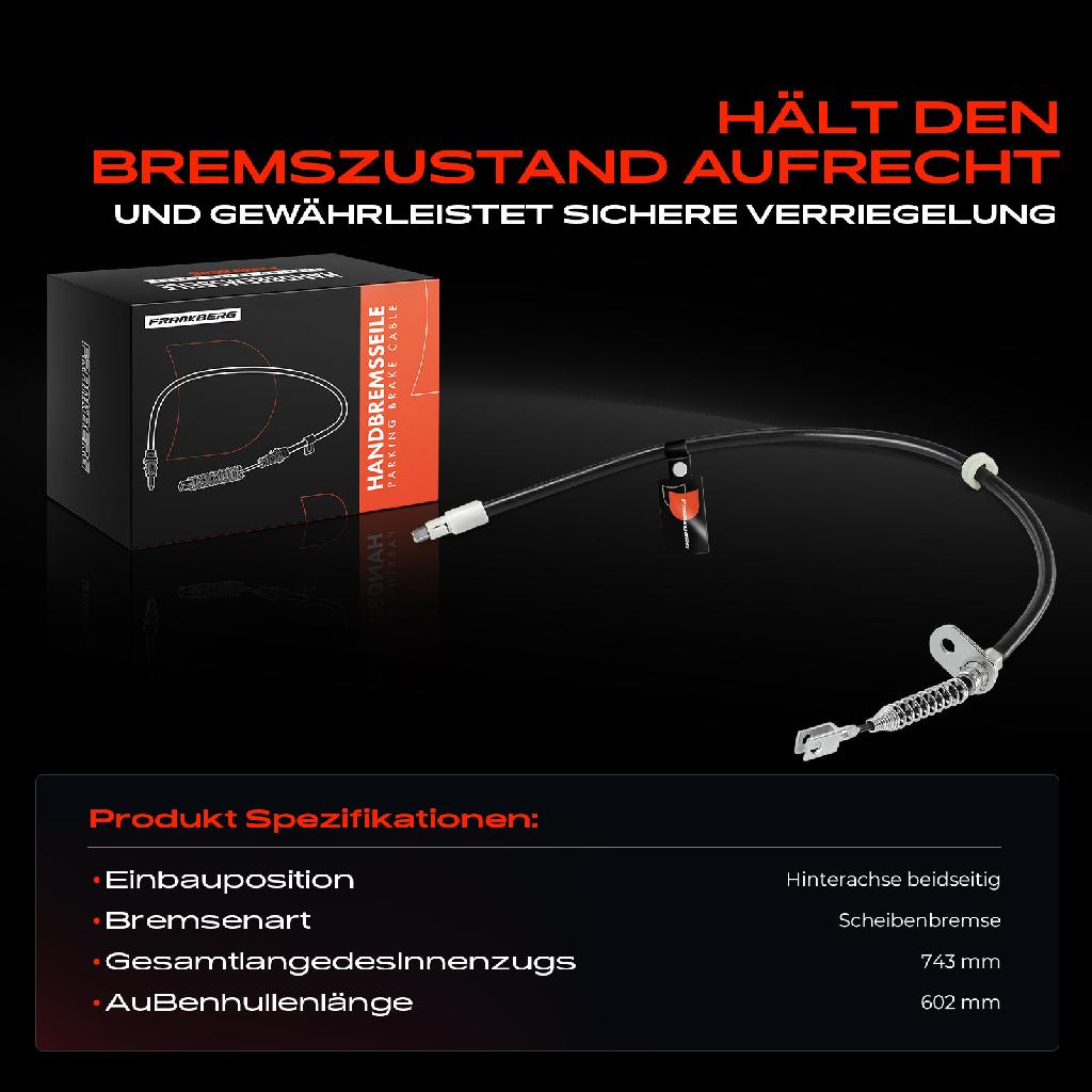 1x Seilzug Feststellbremse Hinterachse beidseitig für Mercedes-Benz E-Class W212 CLS C-Class
