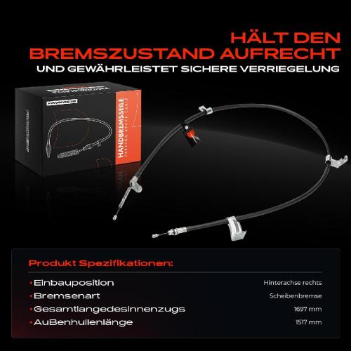 1x Seilzug Feststellbremse Hinterachse rechts für Nissan X-Trail T31 2007-2013 2.0L Bild 1x Seilzug Feststellbremse Hinterachse rechts für Nissan X-Trail T31 2007-2013 2.0L