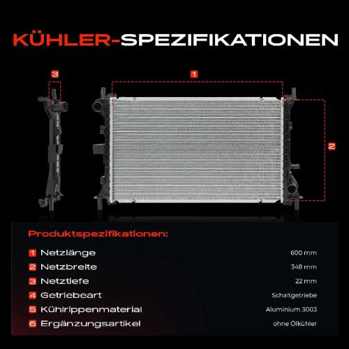 Frankberg 1x Kühler Wasserkühler Motorkühler für Ford Focus DAW DFW 1.4L-1.8L Bild Frankberg 1x Kühler Wasserkühler Motorkühler für Ford Focus DAW DFW 1.4L-1.8L