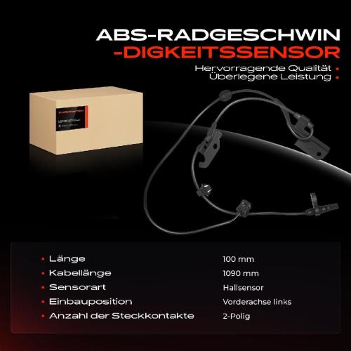 Frankberg 1x ABS Sensor Vorderachse links für Toyota RAV 4 III IV 2.0L 2.2L 2.4L 2.5L 3.5L 2005-2019 Bild Frankberg 1x ABS Sensor Vorderachse links für Toyota RAV 4 III IV 2.0L 2.2L 2.4L 2.5L 3.5L 2005-2019