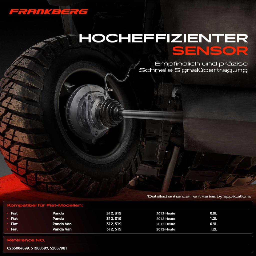 2x ABS Sensor Hinterachse beidseitig für Fiat Panda 312 319 Panda Van 312 519 0.9L 1.2L Bj ab 2012