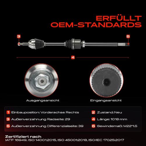 Frankberg 1x Antriebswelle Vorderachse Rechts für Fiat Talento Bus Nissan NV300 Kasten Renault Trafic III Bus Bild Frankberg 1x Antriebswelle Vorderachse Rechts für Fiat Talento Bus Nissan NV300 Kasten Renault Trafic III Bus