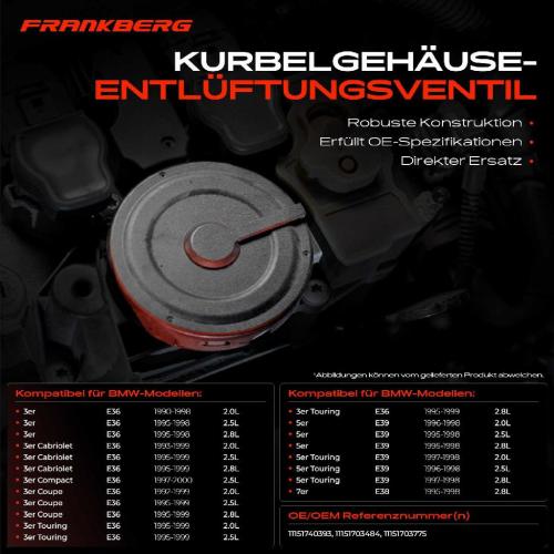 1x Ventil Kurbelgehäusentlüftung für BMW 3ER 5ER 7ER E36 E39 E38 1990-2000 Bild 1x Ventil Kurbelgehäusentlüftung für BMW 3ER 5ER 7ER E36 E39 E38 1990-2000