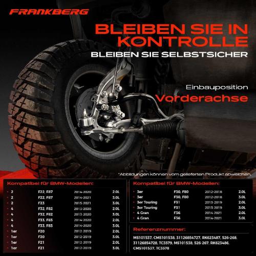 Frankberg 1x Querlenker Satz Vorderachse für BMW 1er F20 F21 2 Cabriolet F23 2 Coupe F22 F87 3 Gran Turismo F34 3er F30 Bild Frankberg 1x Querlenker Satz Vorderachse für BMW 1er F20 F21 2 Cabriolet F23 2 Coupe F22 F87 3 Gran Turismo F34 3er F30